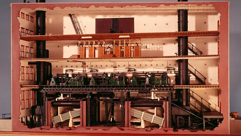 Getty Images A model of Thomas Edison's 1882 Pearl Street power station in New York, credited as being the world's first commercial power station (Credit: Getty Images)