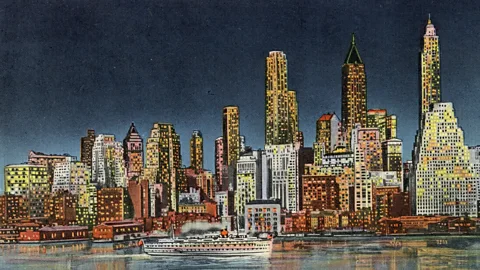 Getty Images A colour picture of Manhattan skyline (Credit: Getty Images)