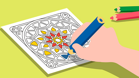 Mindful colouring - a Talavera tile