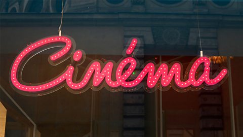 Neon French cinema sign