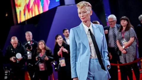 Getty Images Tilda Swinton – seen here in a Bella Freud suit – is among the British designer's fans (Credit: Getty Images)