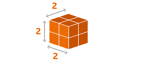A cube made up of 8 blocks