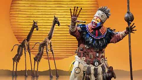 Disney The baboon character Rafiki was adapted to become a female shaman for the musical to give the show more gender balance (Credit: Disney)