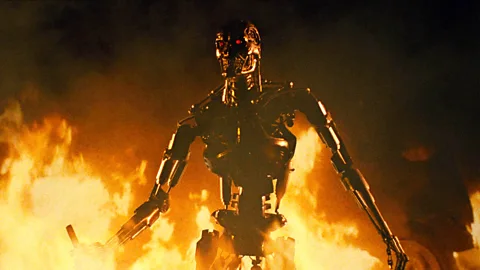 Alamy The T-800 striding out of the flames was a nod to the burning robot in Fritz Lang's 1927 science-fiction classic Metropolis (Credit: Alamy)