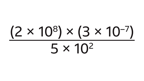 (2 × 10^8 ) × (3 × 10^-7) / (5 × 10^2)