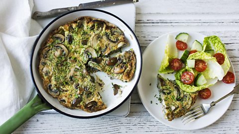 Garlic mushroom frittata