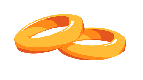 An illustration of gold rings