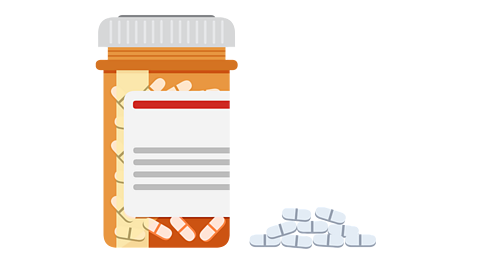 A bottle of antibiotics.