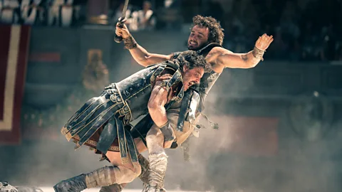 Aidan Monaghan Pedro Pascal and Paul Mescal in Gladiator II (Credit: Aidan Monoghan)