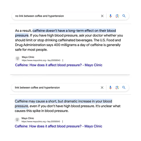 Sarah Presch In some cases, Google will pull contradictory information from the exact same web page (Credit: Sarah Presch)