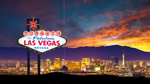 Getty Images Welcome to Las Vegas sign displayed in front of the city skyline (Source: Getty Images)