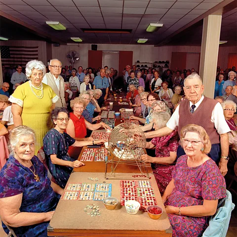 Neal Slavin Bingo Club of the St Petersburg Shuffleboard and Duplicate Bridge Club, St Petersburg, Florida, 1972-75 (Credit: Neal Slavin)