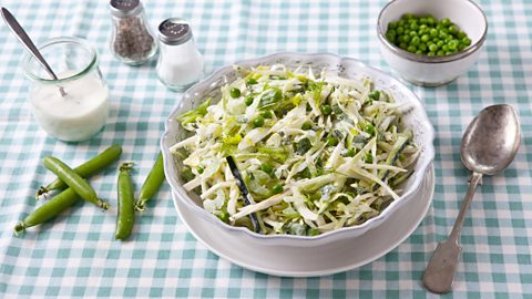 Summery green coleslaw