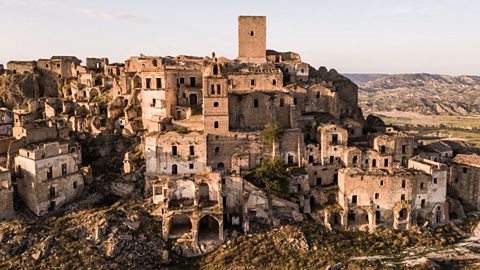 A view of the historic centre of Craco