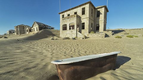 Abandoned homes in Kolmanskop, Namibia