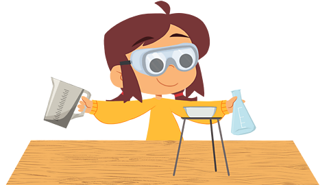 A young girl conducting a science experiment