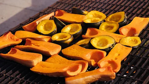 Tocabe Jacobs smokes his butternut squash over blackjack wood found on Osage land (Credit: Tocabe)