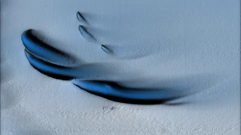 Filip Stedt/University of Gothenburg Sand dune-like ice structures found under the Dotson Ice Shelf in Antarctica (Credit: Filip Stedt/University of Gothenburg)