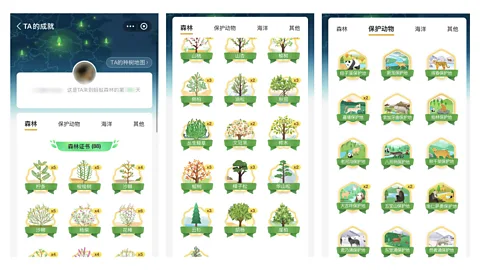 Ant Group Ant Forest fan Li Yulan purchased a device that physically shakes her phone to trick its step counter, racking up points to earn more trees and certificates (Credit: Ant Group)