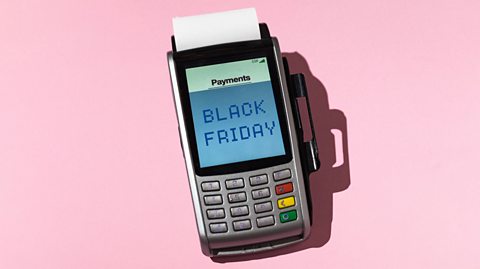 A card reader that says 'Black Friday'