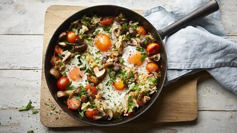 One-pan veggie English breakfast