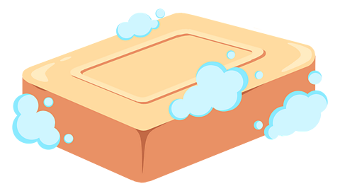 A bar of soap covered in suds