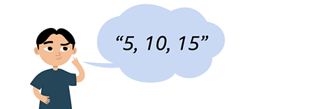 boy counting 5, 10, 15