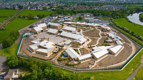 Aerial of new HMP and YOI Stirling a new women’s prison in Scotland.