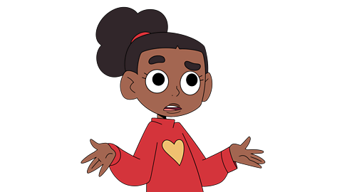 A girl looking puzzled.