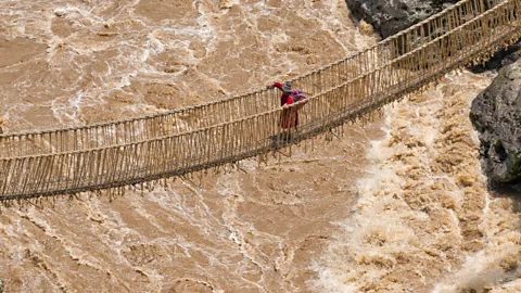 Alamy The Q'eswachaka dangles 22m over the rushing Apurimac River (Credit: Alamy)