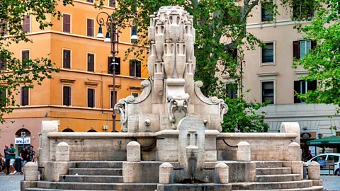 Alamy The amphora-shaped fountain in Testaccio's main square is a nod to its role as the historical kitchen of Rome (Credit: Alamy)