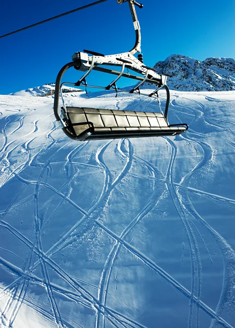 Getty Images La Plagne has 225km of fantastic downhill slopes, like Ledeux's pick, Colorado – with its incredible views of Mont Blanc (Credit: Getty Images)