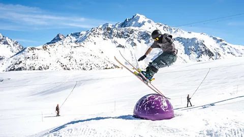 OTGP-YM Ledeux loves chilling with visiting friends at Riders Nation; La Plagne's superlative snow park (Credit: OTGP-YM)