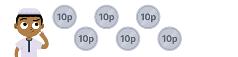 six 10p coints