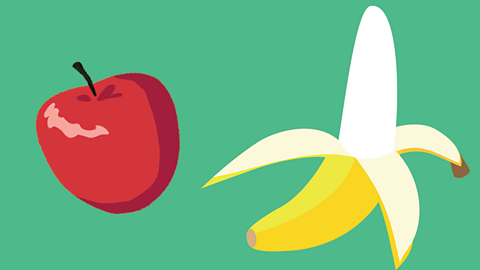 An apple and a banana