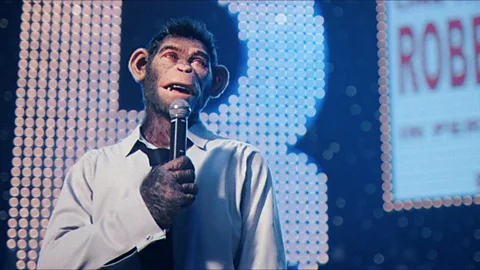 Paramount Pictures Robbie Williams depicted as a CGI chimp in his biopic, Better Man (Credit: Paramount Pictures)