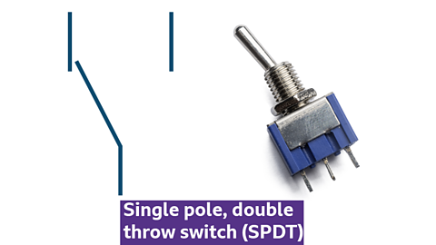 Single pole, double throw (SPDT) toggle switch