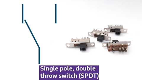 Single pole, double throw switch (SPDT) slide switch