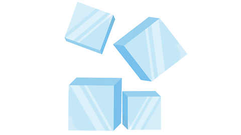 An illustration of ice cubes.