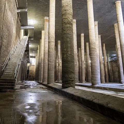 Barcelona Water Cycle, Barcelona City Council The cistern below Barcelona's streets helps collect stormwater and reduce surface flooding (Credit: Barcelona Water Cycle, Barcelona City Council)