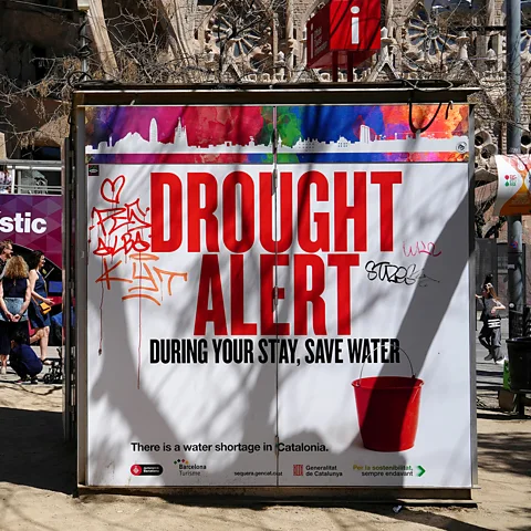 Getty Images Catalonia's droughts have not been relieved by intense downpours (Credit: Getty Images)