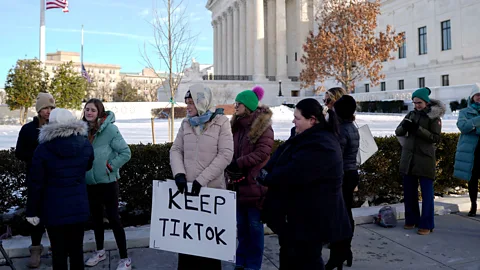 Getty Images The law to ban TikTok in the US has sparked such strong reactions that some traveled to Washington to protest (Credit: Getty Images)