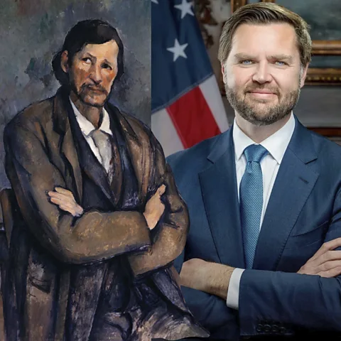 Getty Images/ Trump/Vance Transition Team JD Vance's portrait can be compared with Paul Cezanne's Man With Crossed Arms, 1899 (Credit: Getty Images/ Trump/Vance Transition Team)