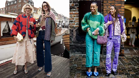 Copenhagen Fashion Week guests wear cheerful prints by Scandinavian designers including Finnish brand Marimekko (Credit: Getty Images)