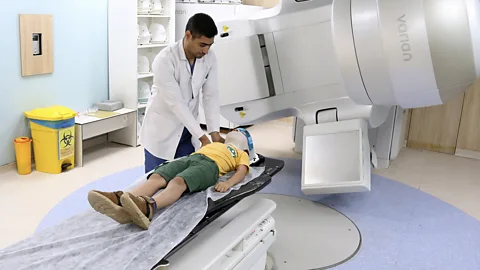 Getty Images Conventional radiotherapy involves exposing cancerous tissues to radiation, usually X-rays, for at least several minutes (Credit: Getty Images)