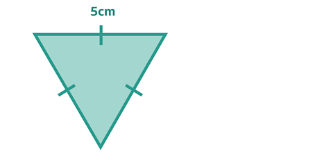 A triangle with all sides equalling 5cm