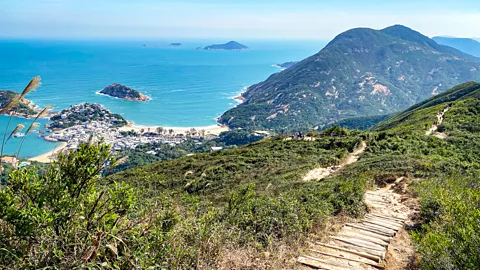 Getty Images Angelababy likes bringing visitors hiking on Dragon's Back; a mountain trail overlooking Tai Tam Bay (Credit: Getty Images)