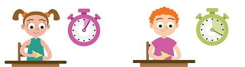 A boy is sitting at a table and eating a sandwich. There is a stopwatch next to him, showing a certain amount of time has passed.