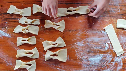 Ridhi Agrawal Khapse is kneaded, rolled, shaped and then fried in ghee (Credit: Ridhi Agrawal)