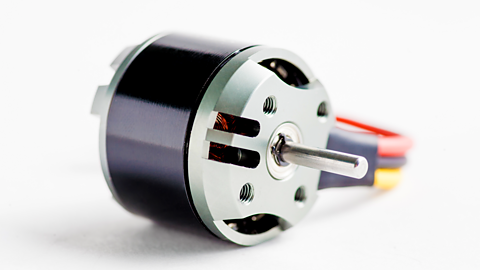 Electric motor on white background